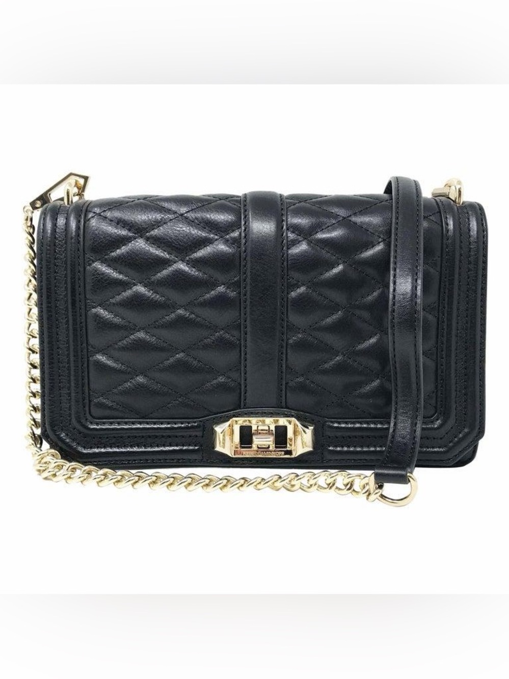 Rebecca Minkoff Black Quilted Leather Chain Shoulder Bag